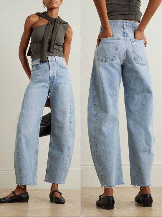 Denim - AGOLDE Luna High Rise Tapered Jeans Organic Cotton Light Wash Denim Size 28